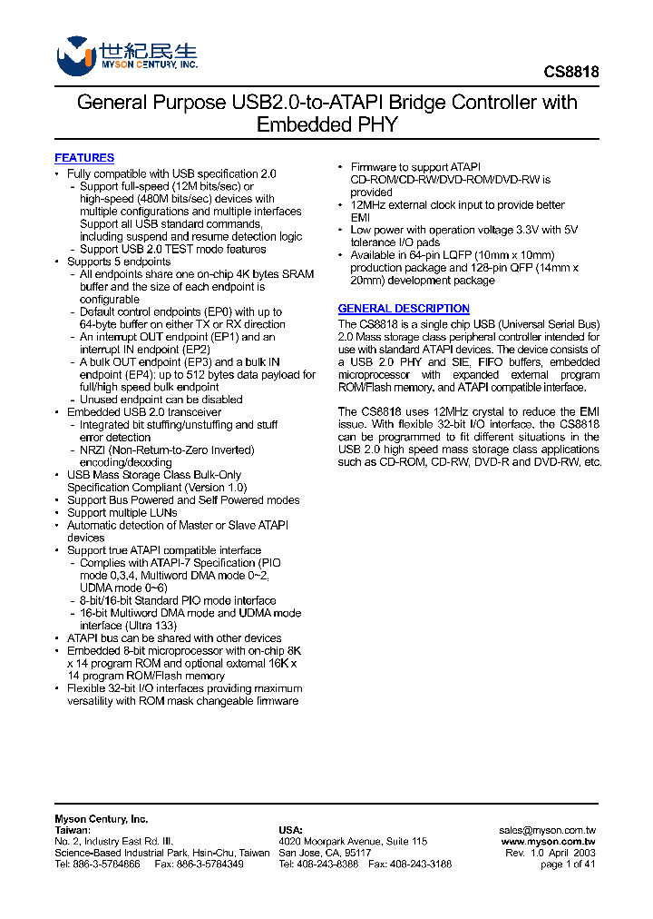 CS8818_196287.PDF Datasheet