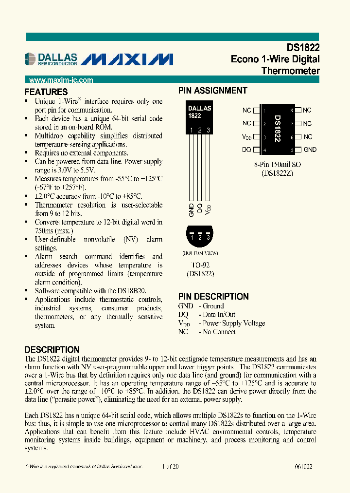 DS1822_245108.PDF Datasheet