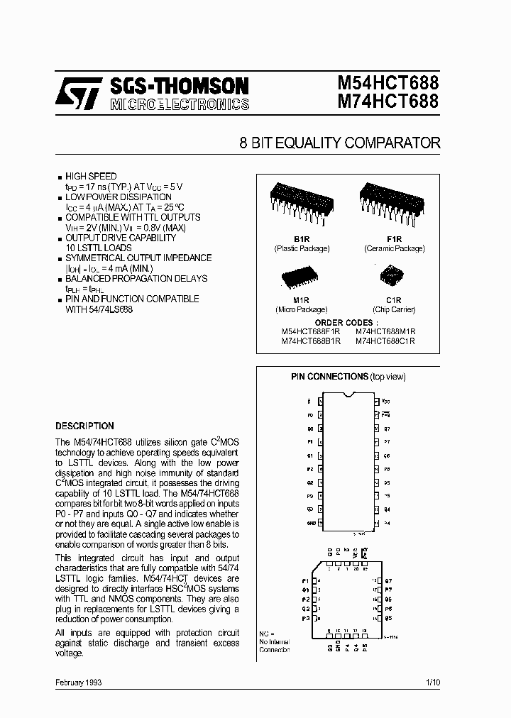 M54HCT688_233304.PDF Datasheet