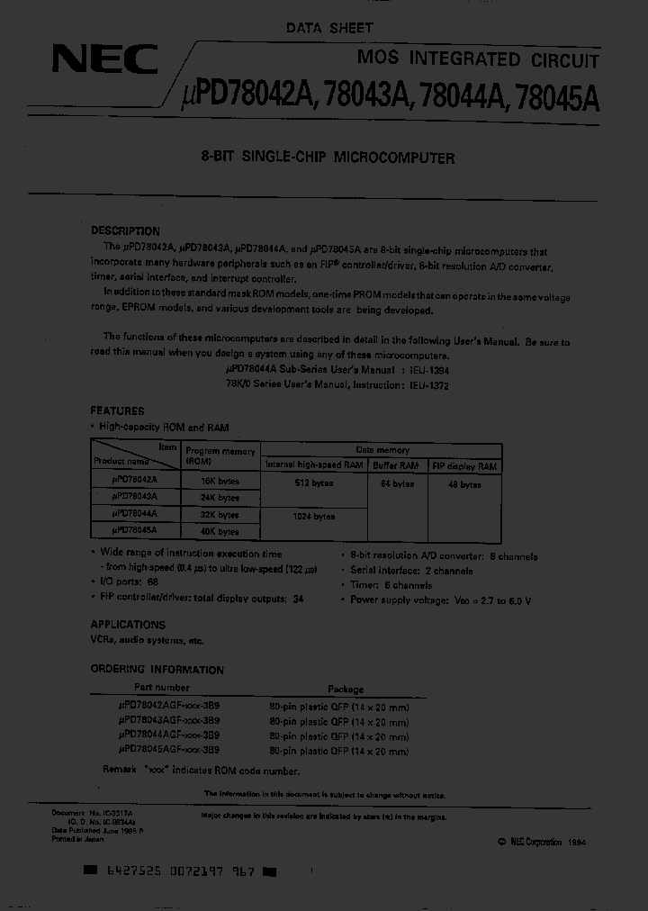 UPD78043A_273312.PDF Datasheet