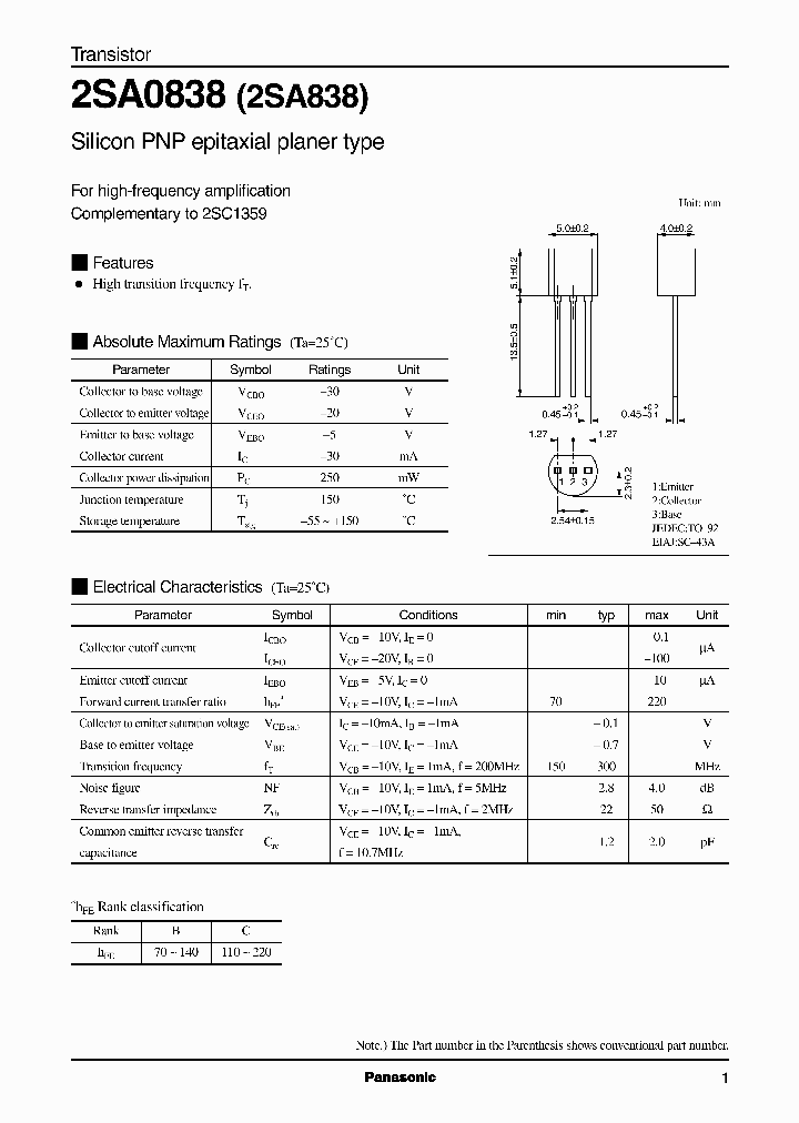 2SA838_288737.PDF Datasheet