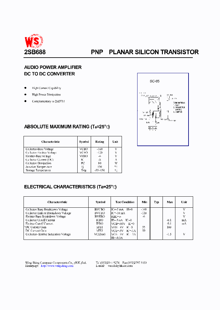 2SB688_313662.PDF Datasheet