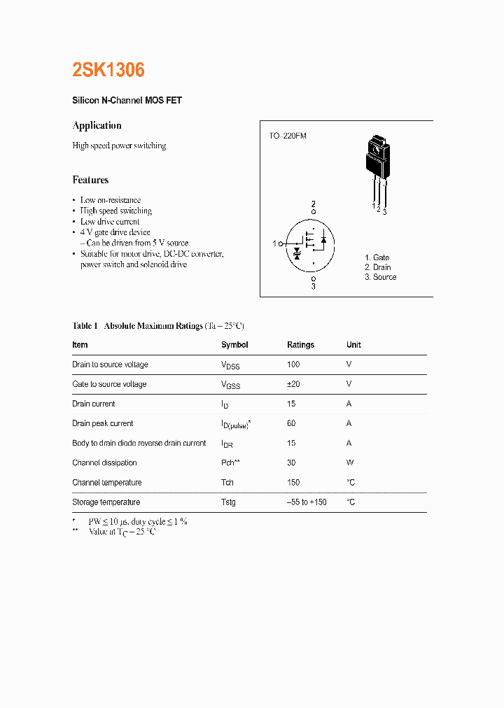 2SK1306_196564.PDF Datasheet