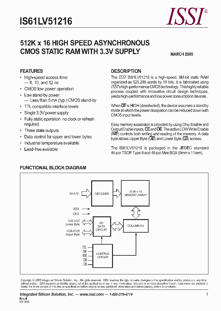 IS61LV51216-10M_26931.PDF Datasheet