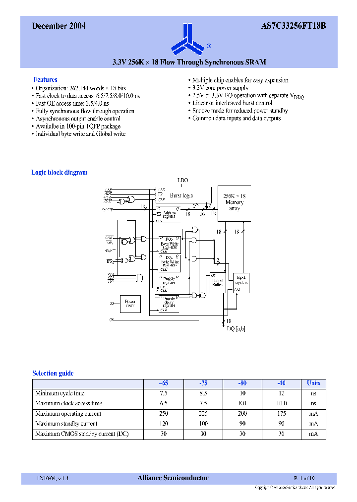 AS7C33256FT18B_336006.PDF Datasheet