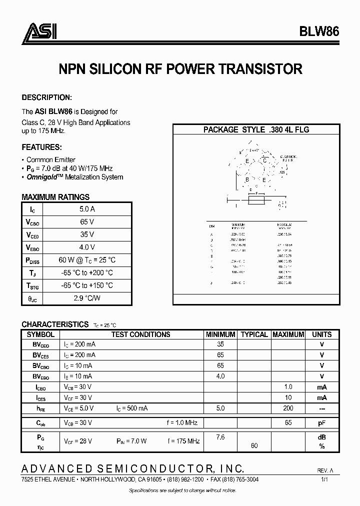 BLW86_346143.PDF Datasheet