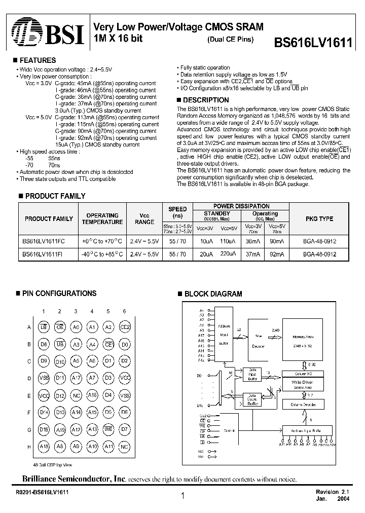 BS616LV1611_356573.PDF Datasheet