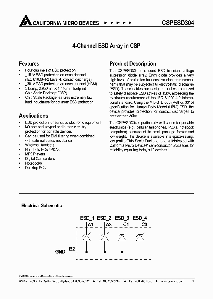 CSPESD304_196005.PDF Datasheet