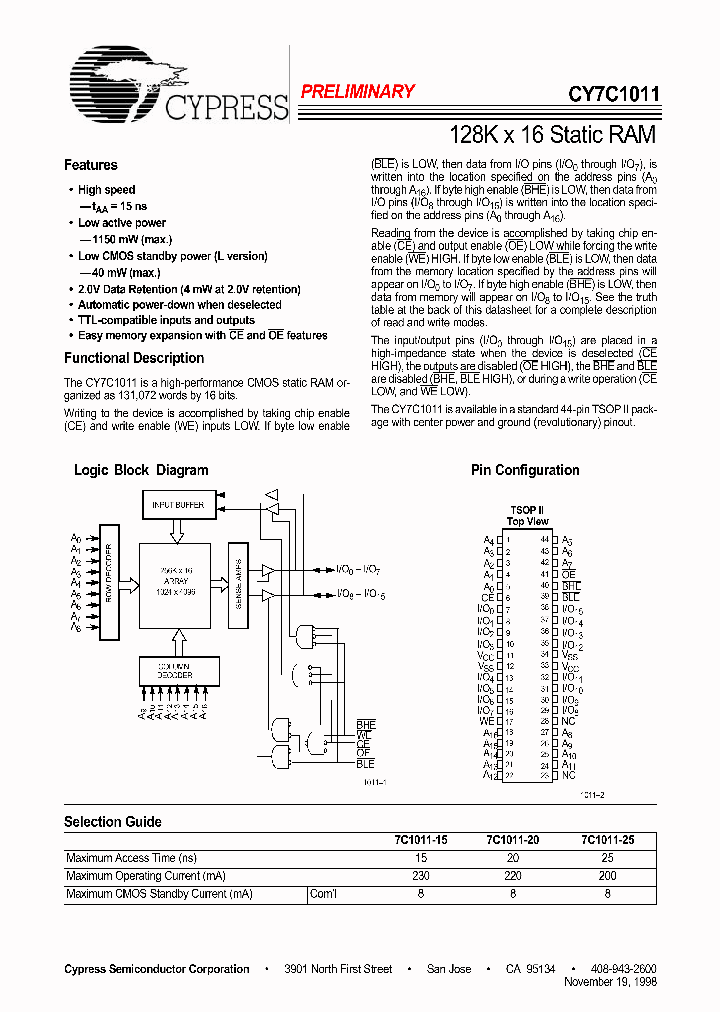 CY7C1011_326629.PDF Datasheet