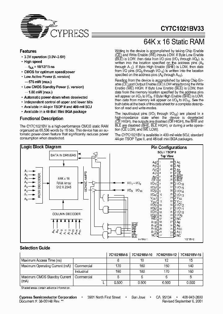 CY7C1021BV33-8BAC_201564.PDF Datasheet