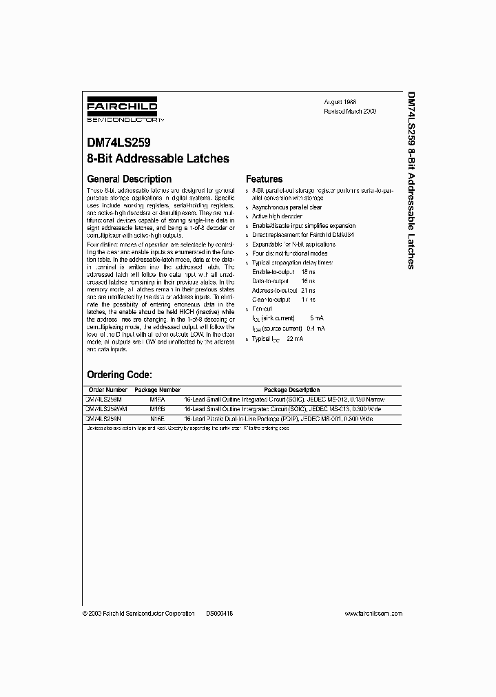 DM74LS259_383480.PDF Datasheet