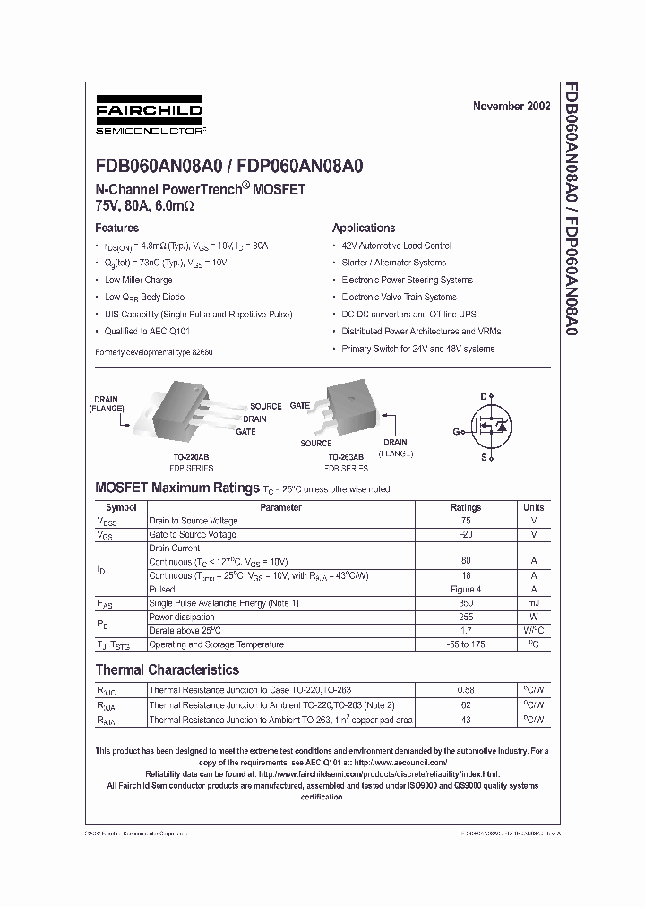 FDB060AN08A0_322552.PDF Datasheet