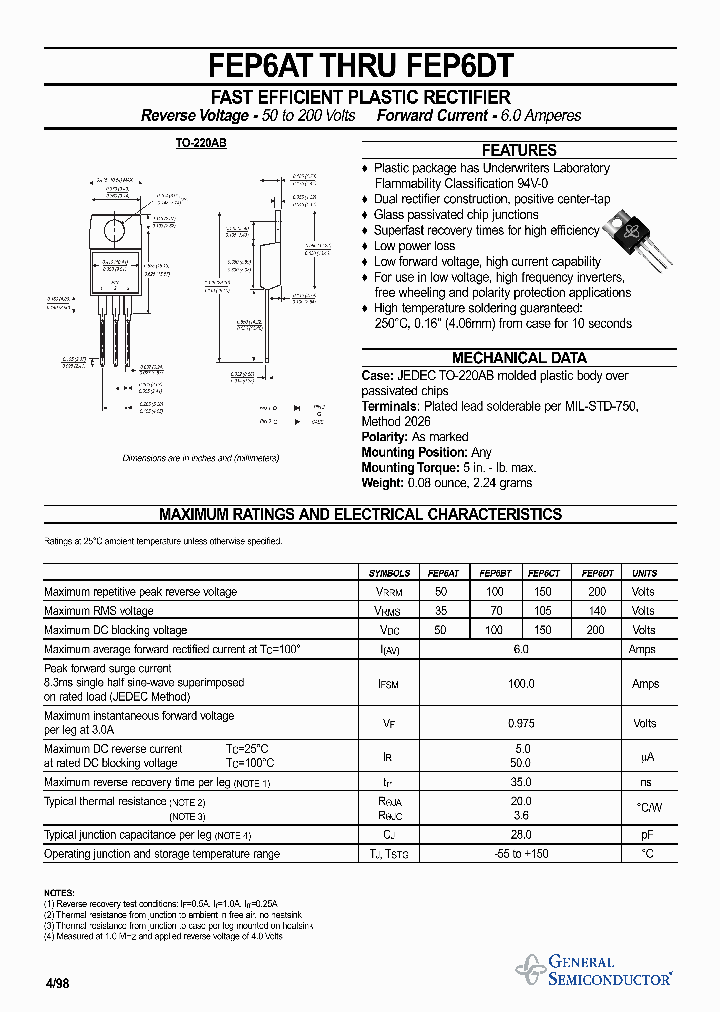 FEP6AT_316769.PDF Datasheet