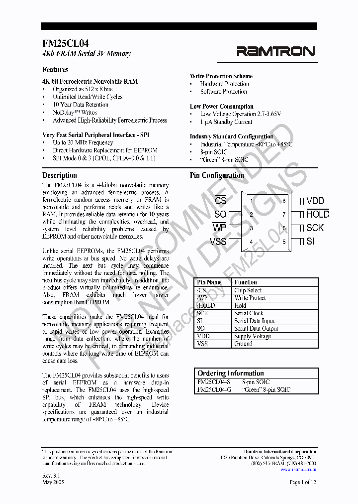 FM25CL04_308096.PDF Datasheet