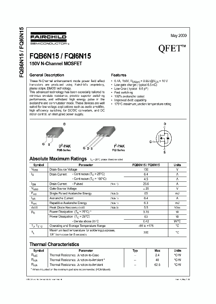 FQB6N15_359569.PDF Datasheet