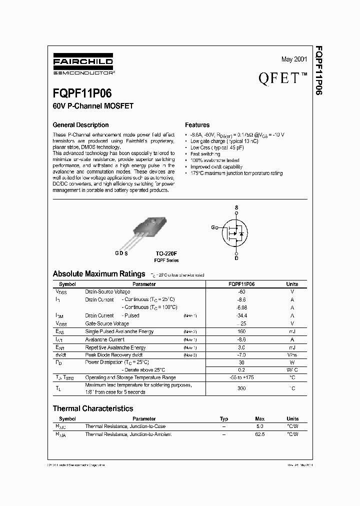 FQPF11P06_320390.PDF Datasheet