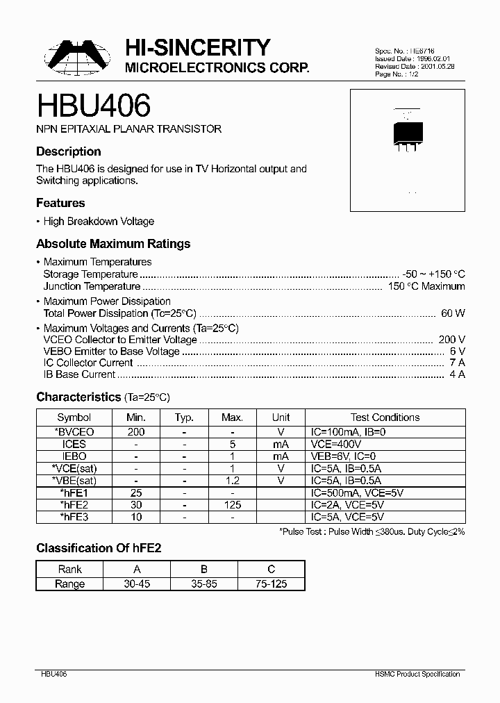 HBU406_334139.PDF Datasheet