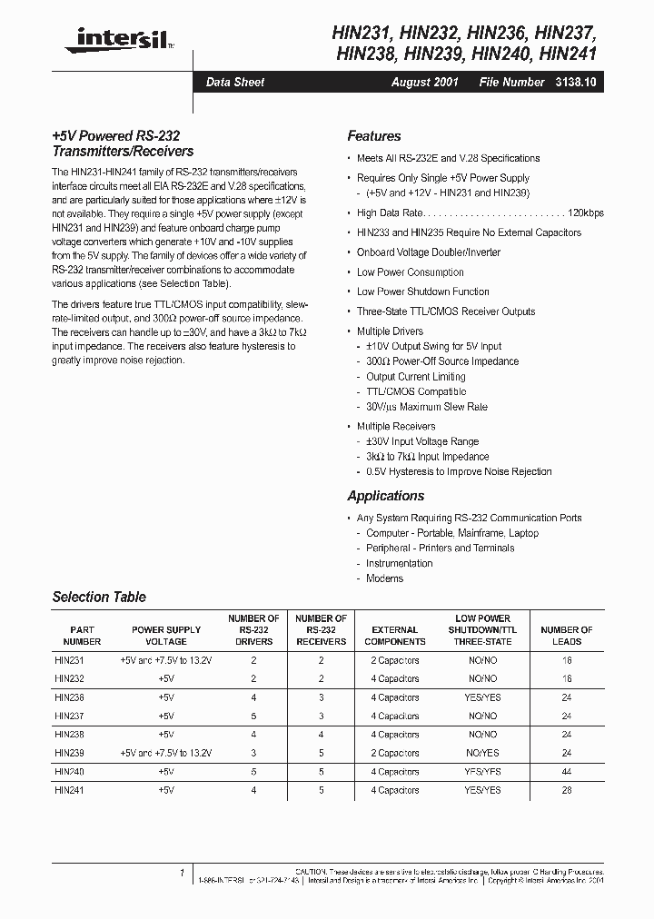 HIN232CP_340965.PDF Datasheet