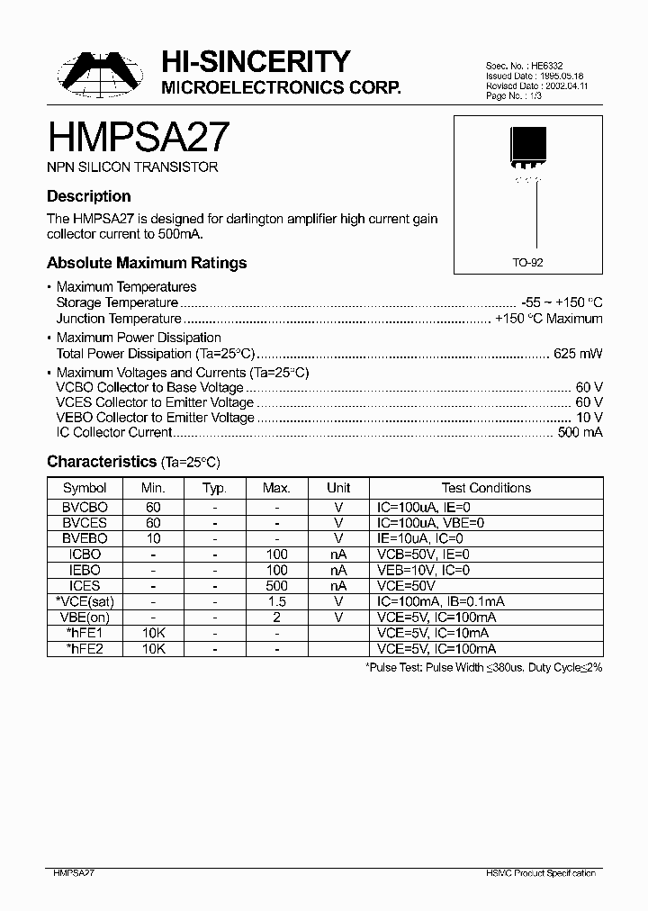 HMPSA27_354037.PDF Datasheet