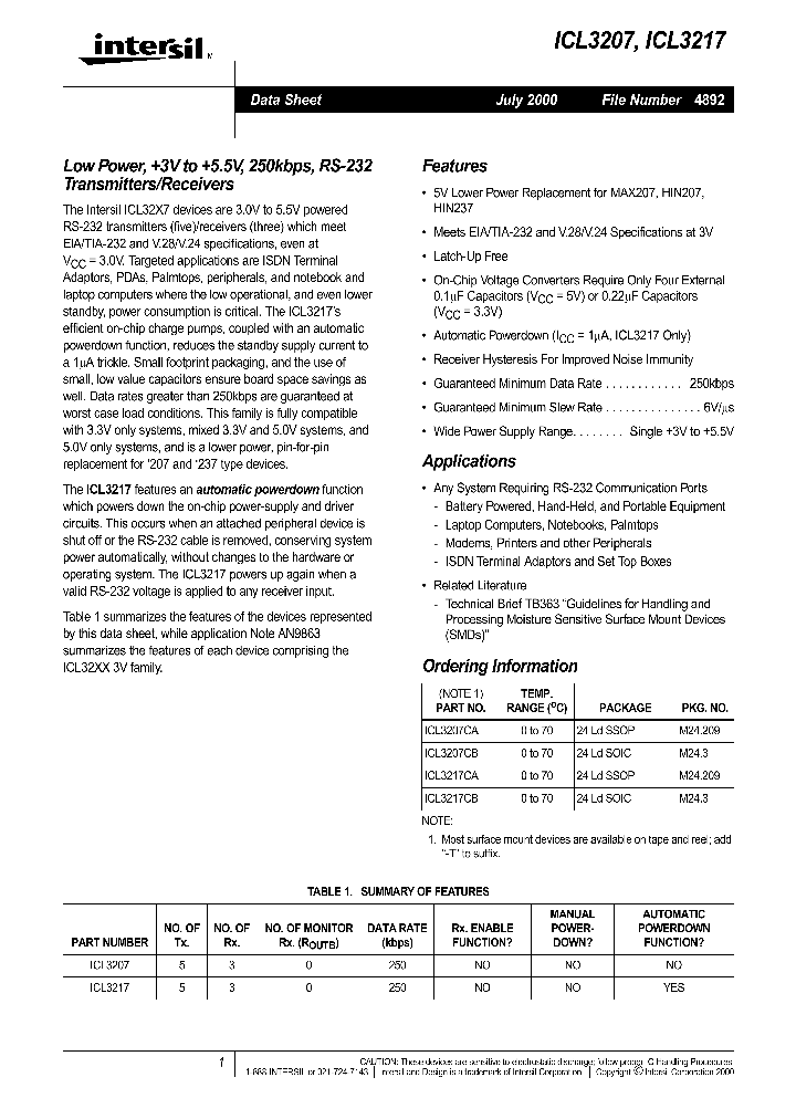 ICL3207_341877.PDF Datasheet