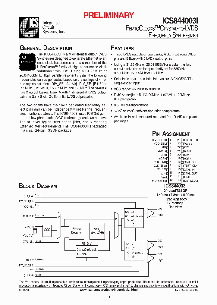 ICS844003AGI_339707.PDF Datasheet