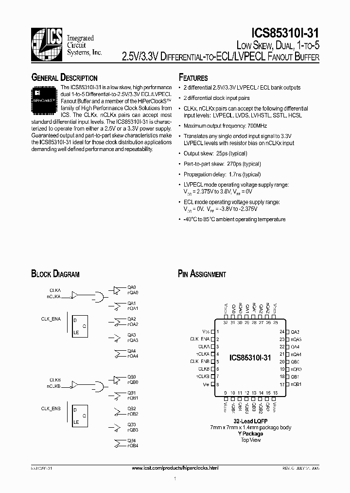 ICS85310I-31_311923.PDF Datasheet