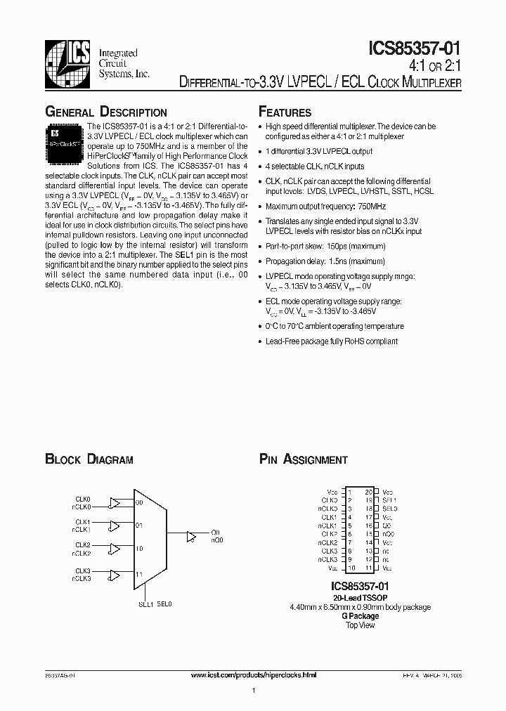 ICS85357-01_381357.PDF Datasheet