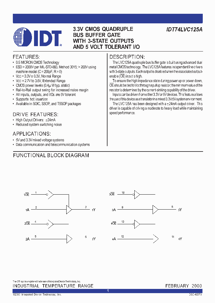 IDT74LVC125APG_140376.PDF Datasheet