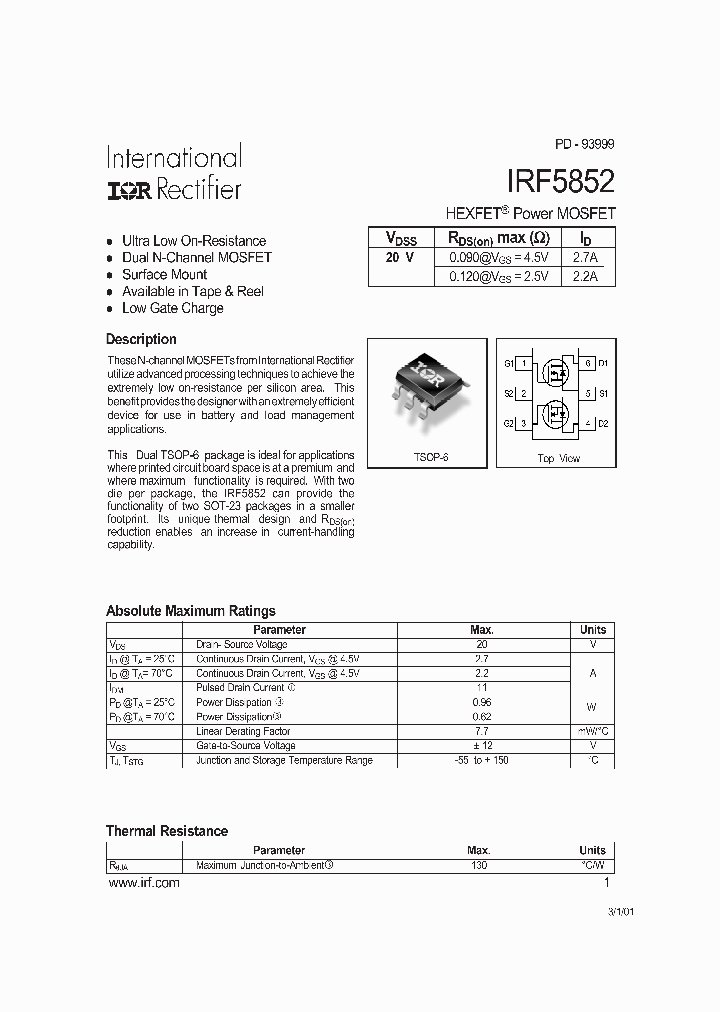 IRF5852_348985.PDF Datasheet