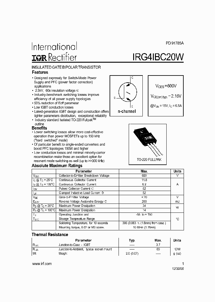 IRG4IBC20W_327231.PDF Datasheet