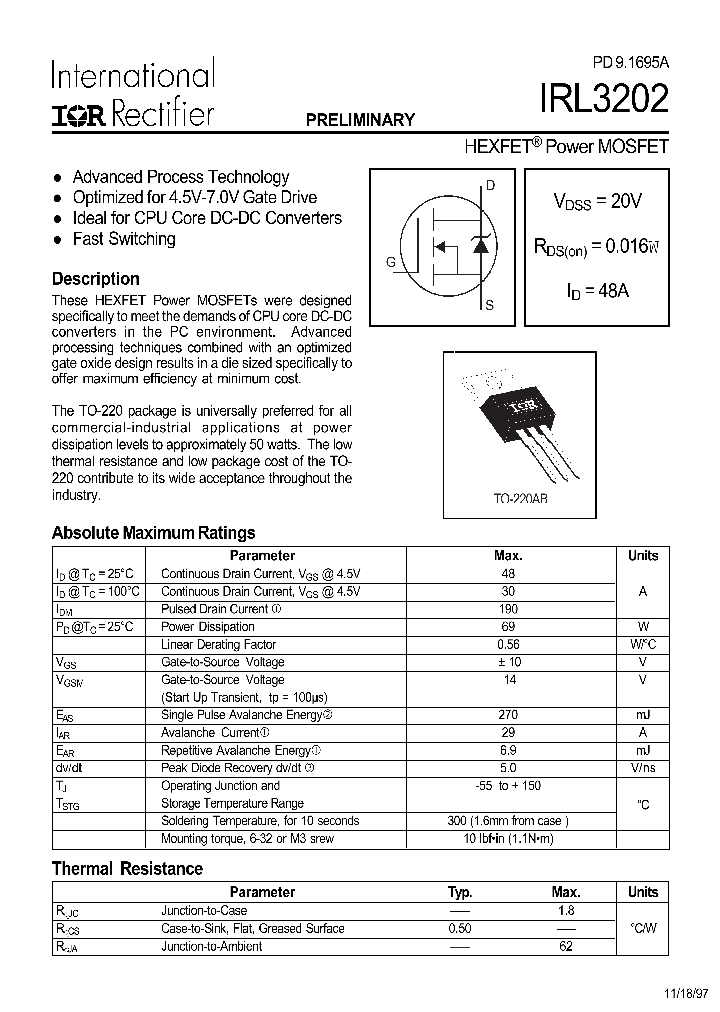 IRL3202_334577.PDF Datasheet