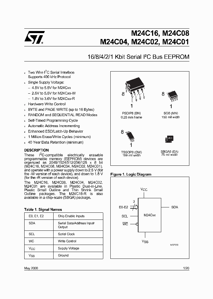 M24C08WBN1T_16038.PDF Datasheet