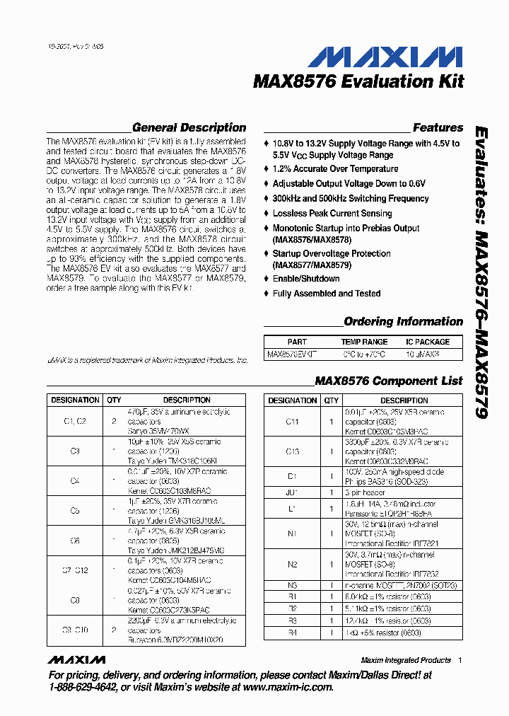 MAX8576EVKIT_344698.PDF Datasheet