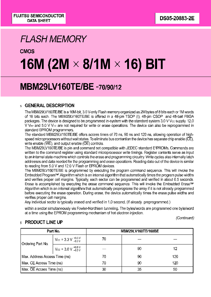 MBM29LV160TE_177434.PDF Datasheet
