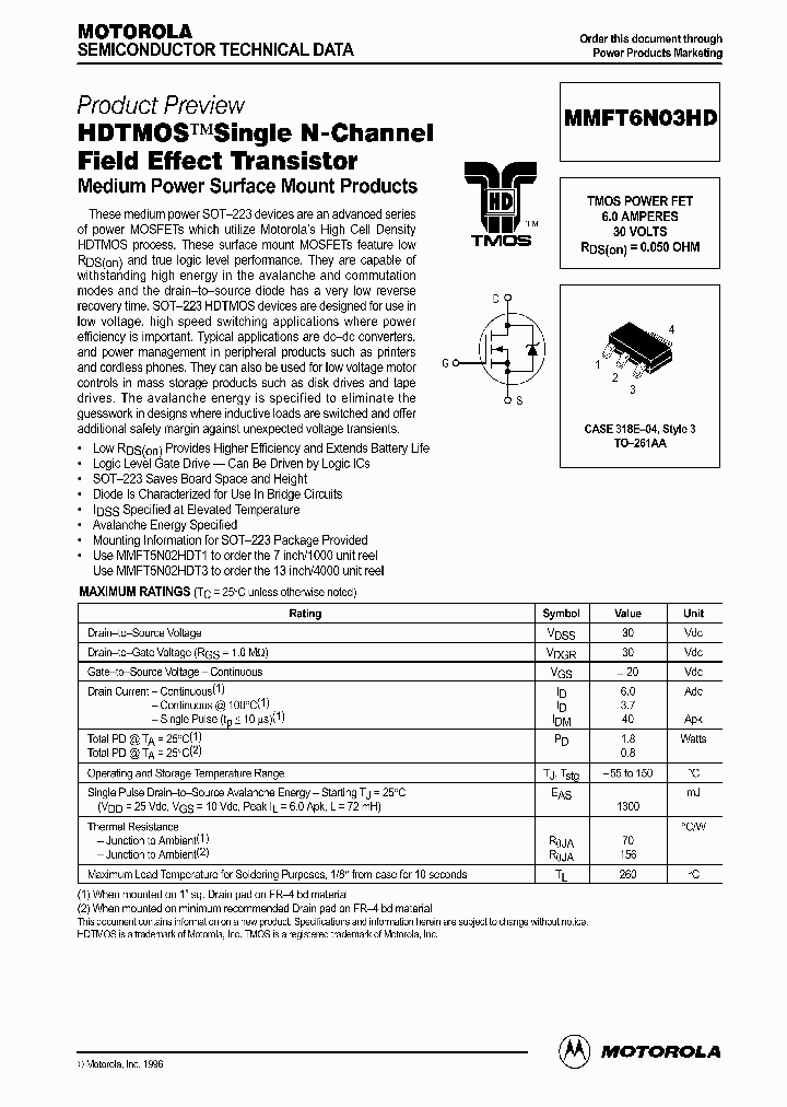 MMFT6N03HD_329671.PDF Datasheet