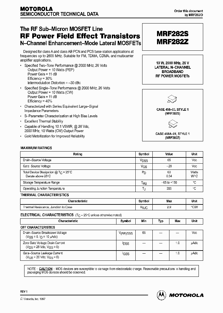 MRF282_331579.PDF Datasheet