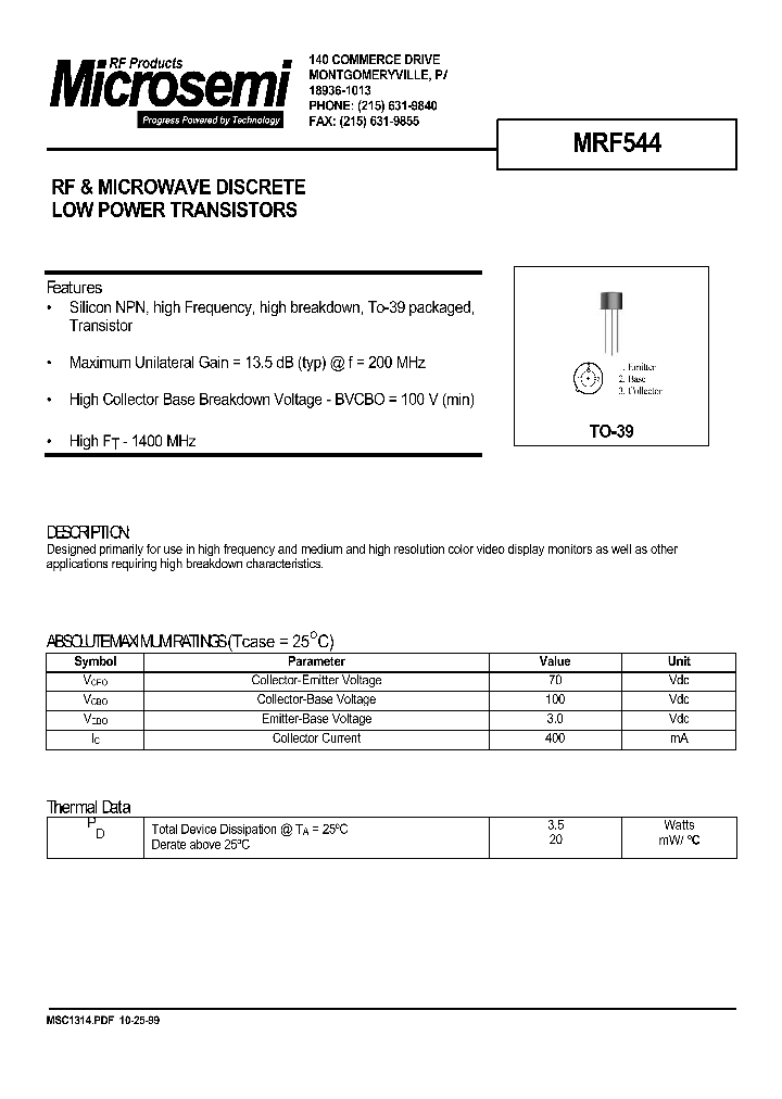 MRF544_196853.PDF Datasheet