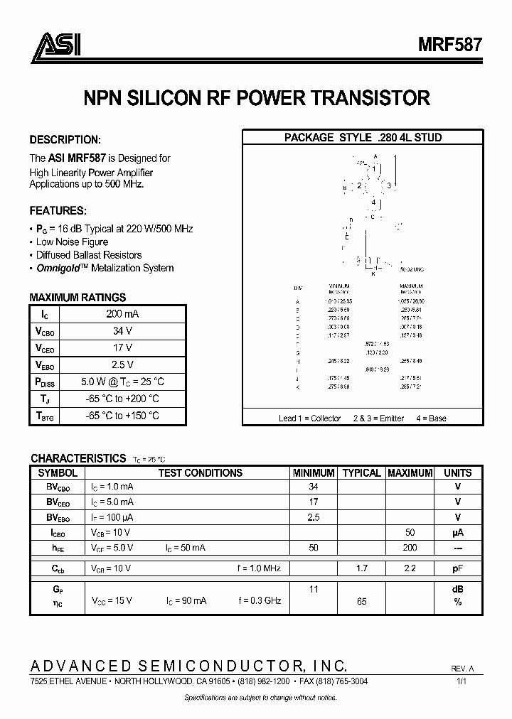 MRF587_359217.PDF Datasheet