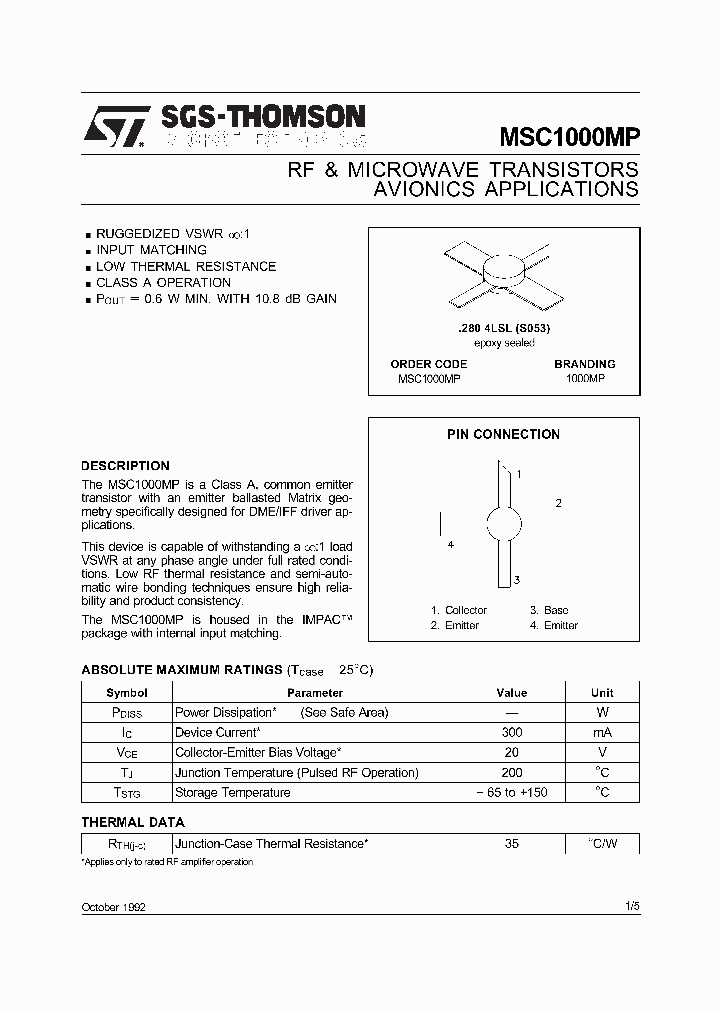 MSC1000MP_260002.PDF Datasheet