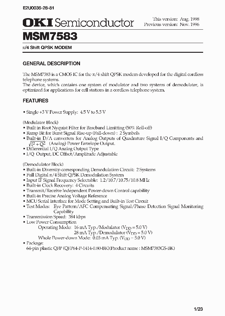 MSM7583_329771.PDF Datasheet