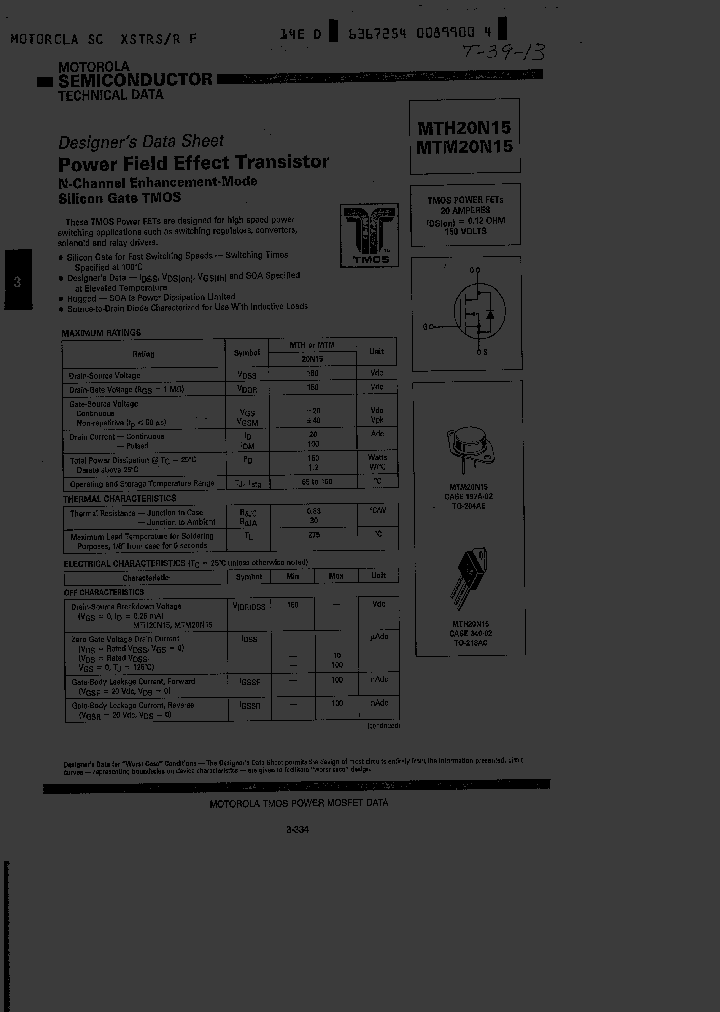 MTH20N15_353599.PDF Datasheet