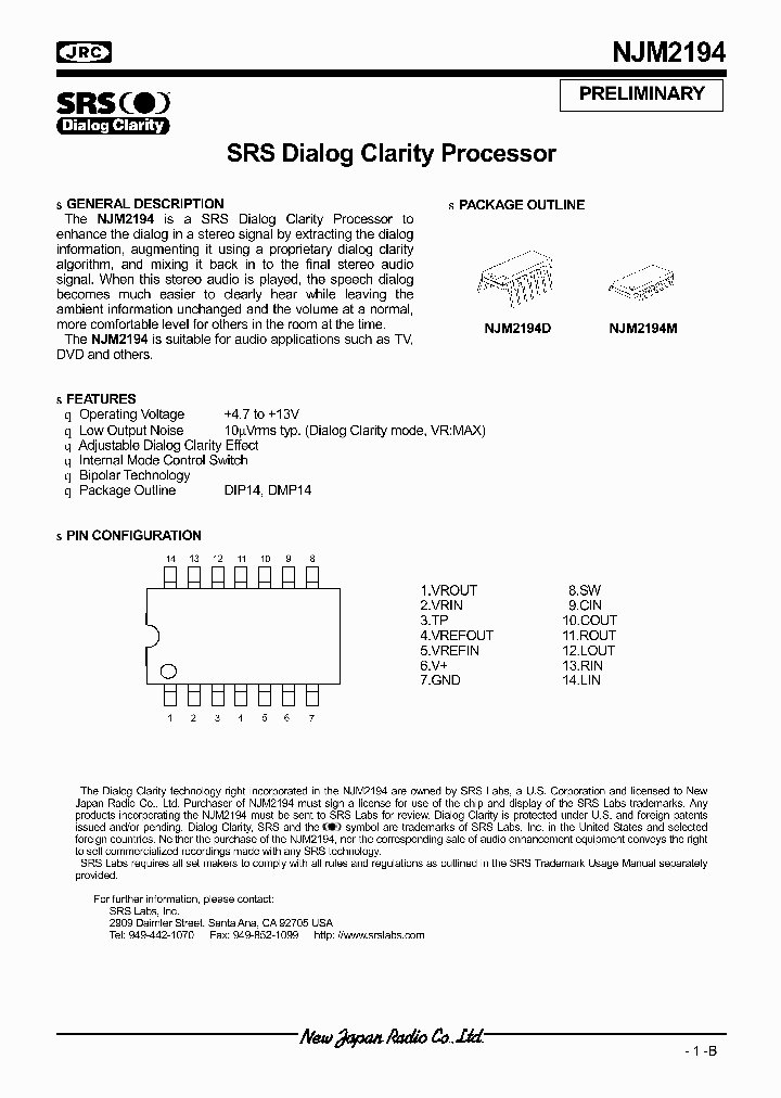 NJM2194_337159.PDF Datasheet