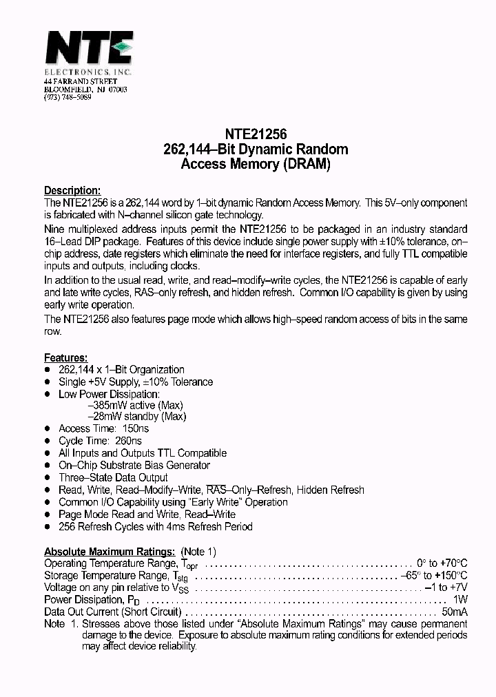 NTE21256_328097.PDF Datasheet