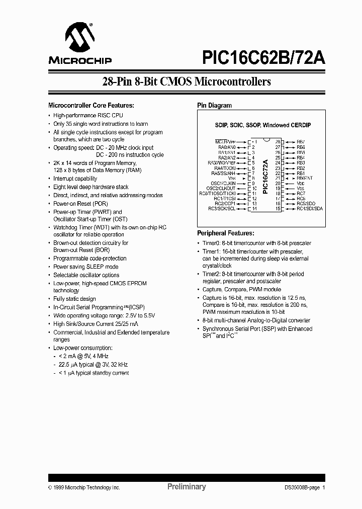 PIC16C72A_315190.PDF Datasheet