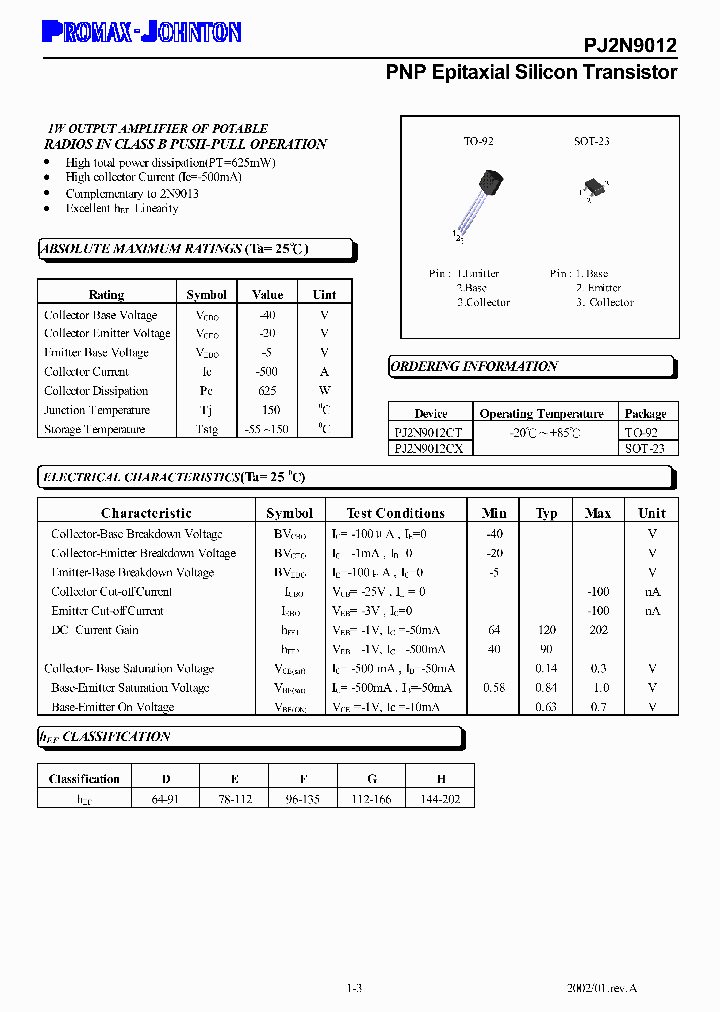 PJ2N9012_196697.PDF Datasheet