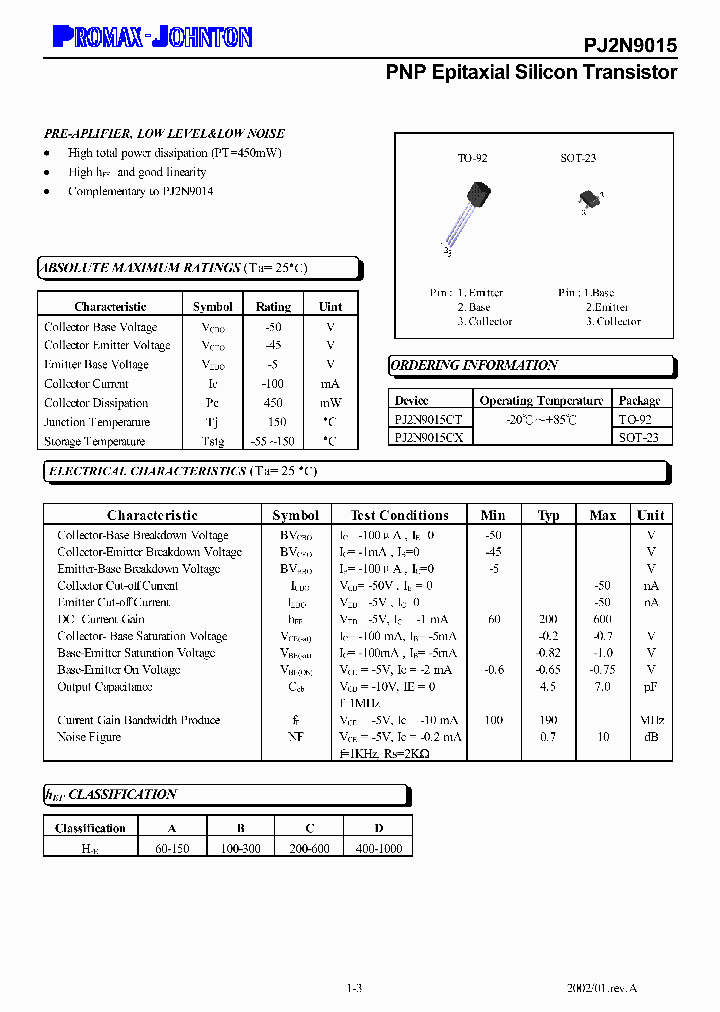 PJ2N9015_332965.PDF Datasheet