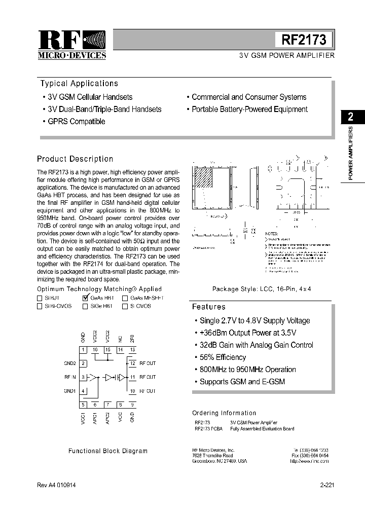 RF2173PCBA_380990.PDF Datasheet