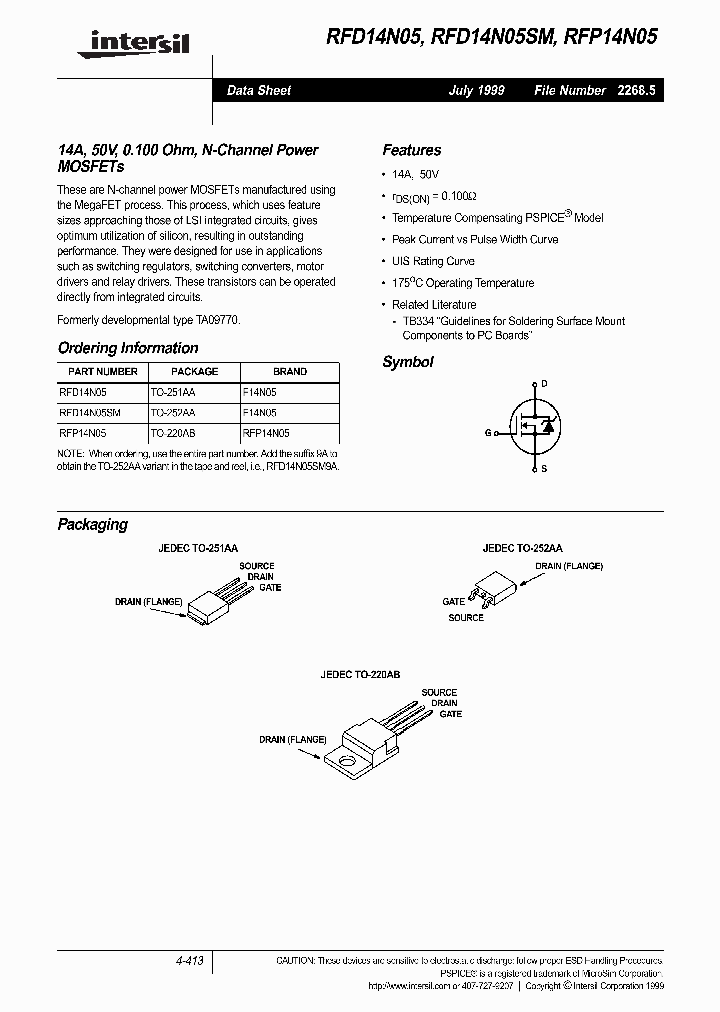 RFP14N05_341337.PDF Datasheet