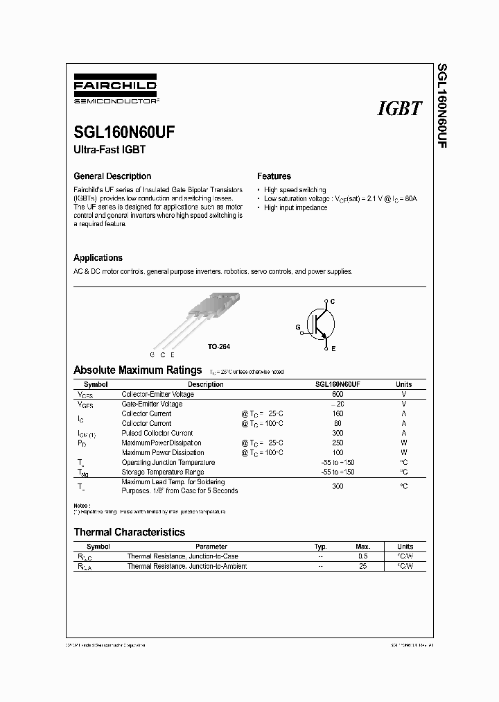 SGL160N60UF_342743.PDF Datasheet