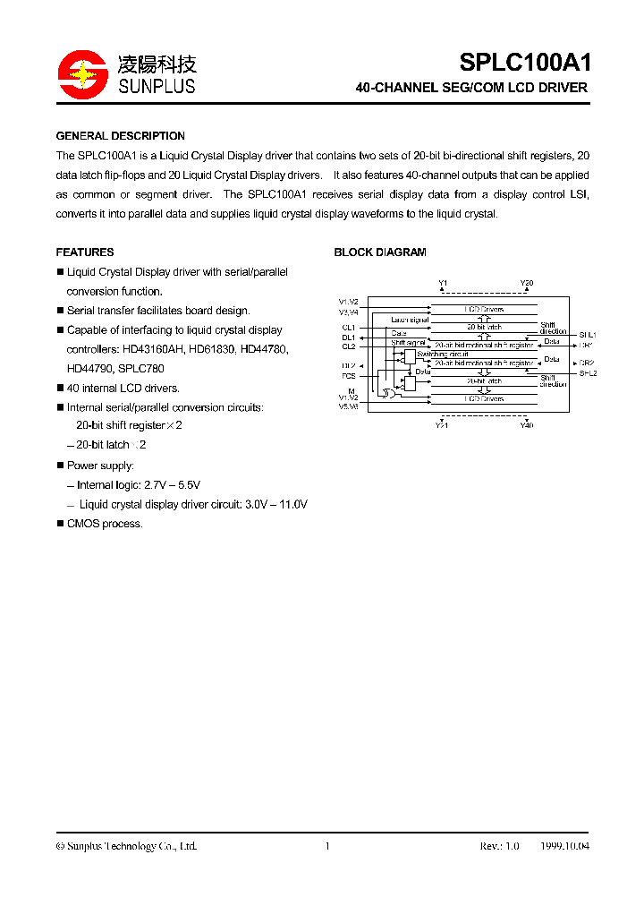 SPLC100A1_190078.PDF Datasheet